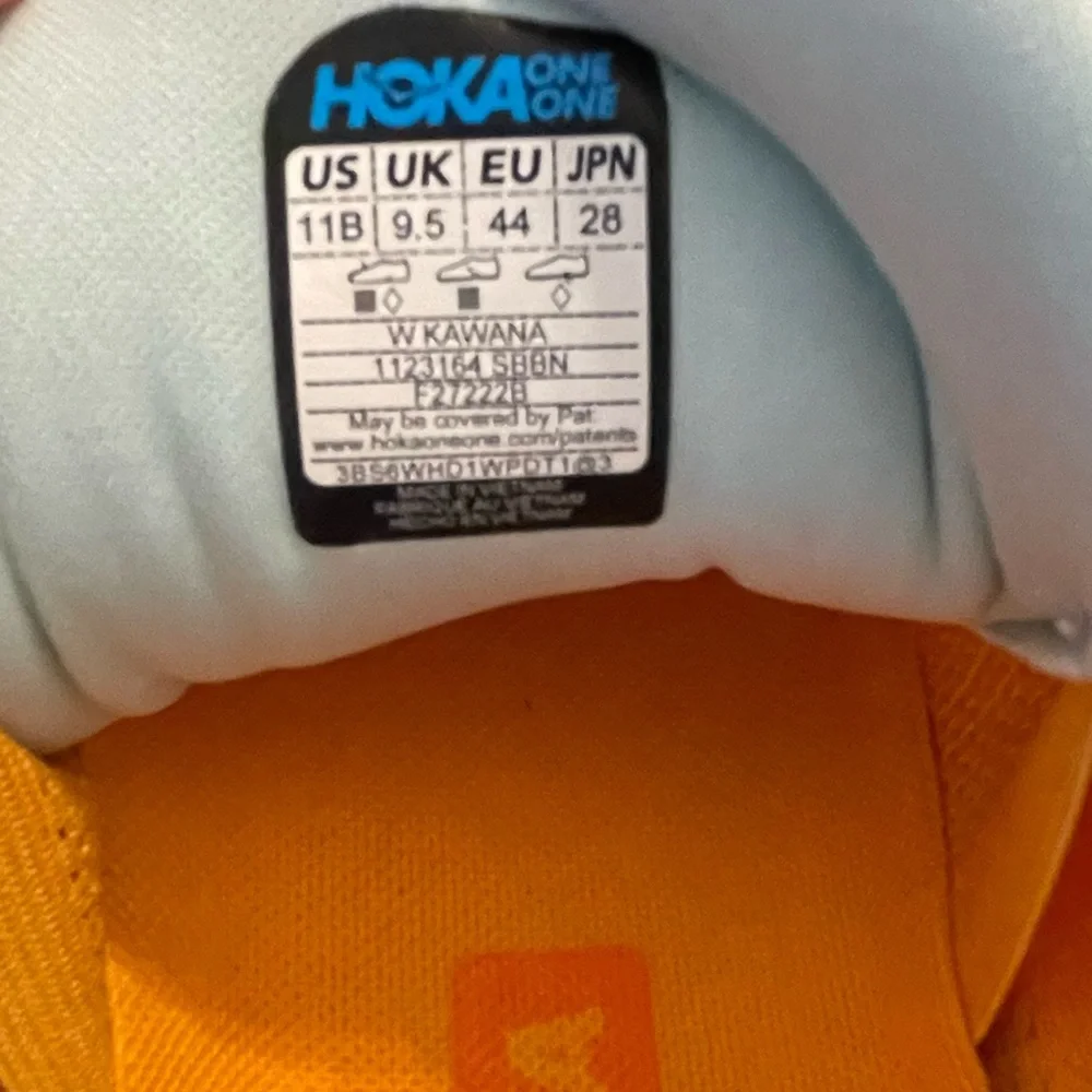 HOKA Women's Neutral Running Shoes - White with Orange & Blue